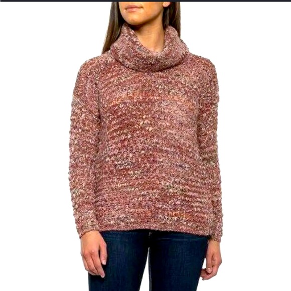 Anthropologie Elsamanda Cowl Neck Loose Knit Pink Wool Blend Sweater - Picture 7 of 7